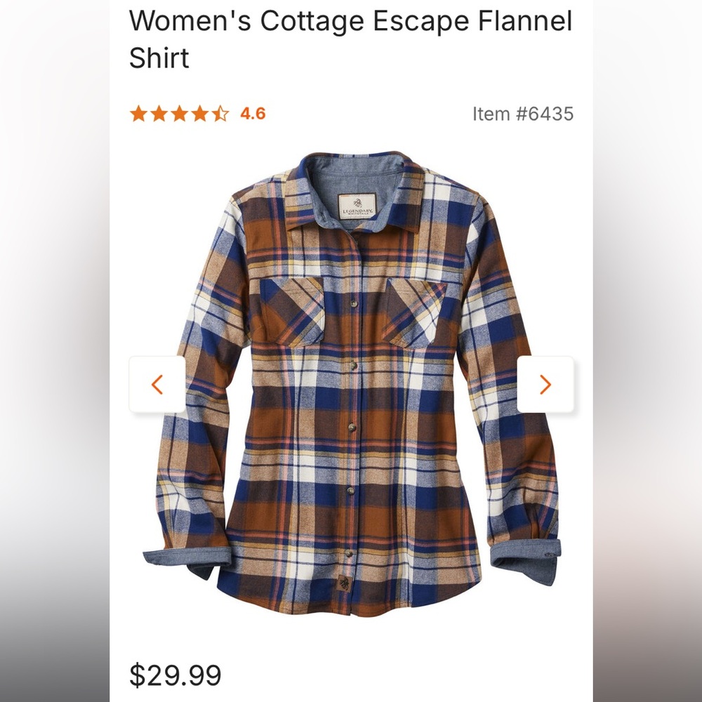 Women's Cottage Escape Flannel Shirt NWT
